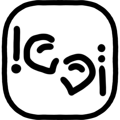 A simplified black and white rendition of the logo of the AAC app Flutterkeys.